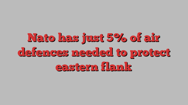 Nato has just 5% of air defences needed to protect eastern flank