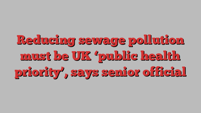 Reducing sewage pollution must be UK ‘public health priority’, says senior official