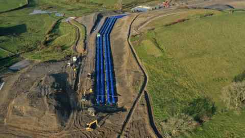 Four steel pipes of the Haweswater Aqueduct