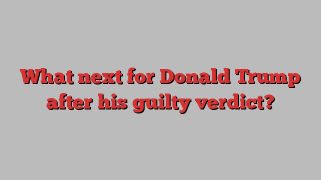 What next for Donald Trump after his guilty verdict?