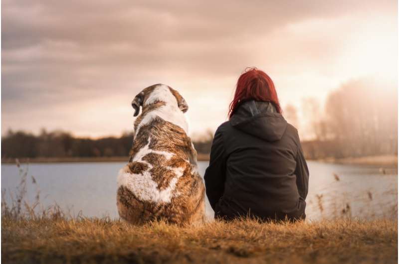 human with dog