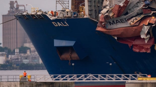 Cargo ship behind Baltimore bridge collapse removed from site as clean-up continues