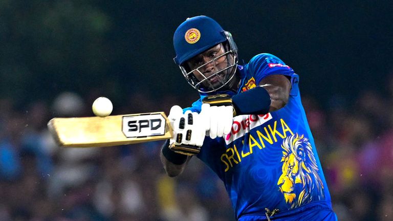 Sri Lanka's Angelo Mathews during the 50-over World Cup 