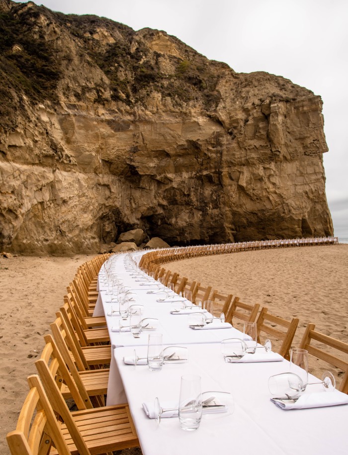 The Secret Sea Cove table in Pescadero