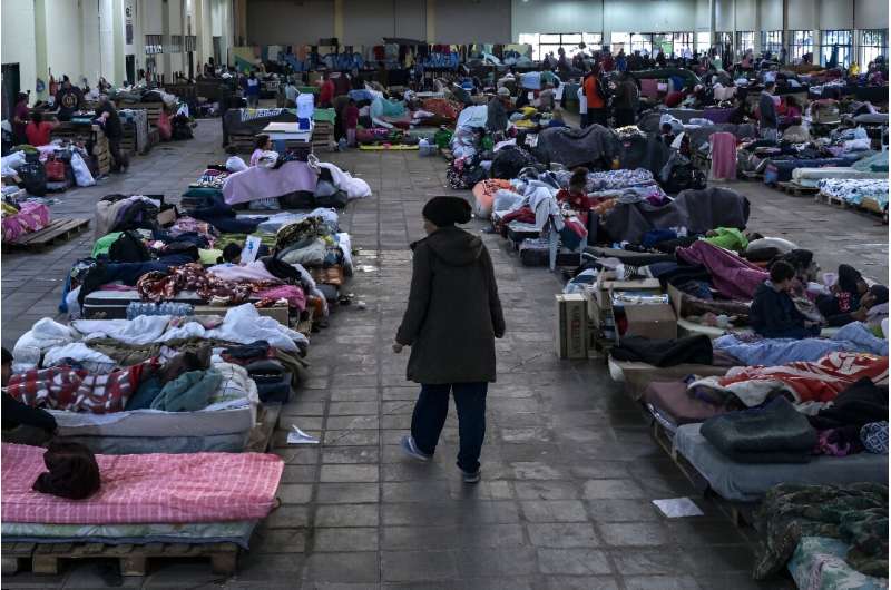 People displaced by the floods are seen in a shelter run by the Gaucha Foundation for Work and Social Action (FGTAS), in Porto Alegre, Rio Grande do Sul State, Brazil, on May 18, 2024