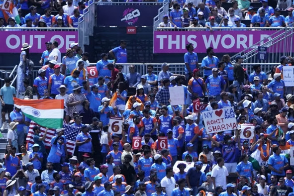 India supporters in the stands 