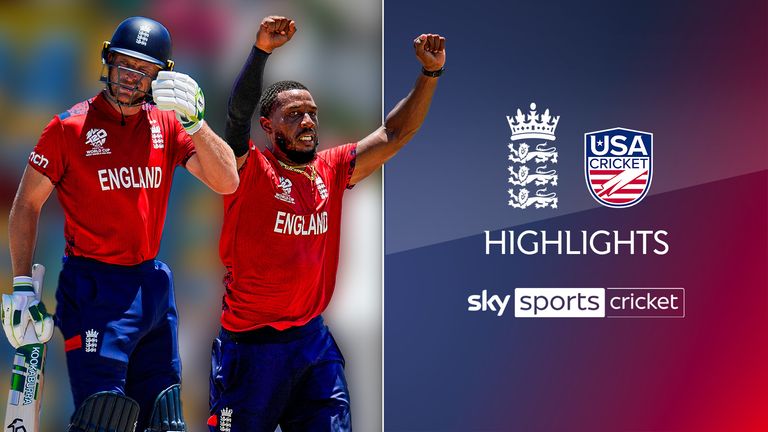 Highlights of England&#39;s win against the usa at the T20 Cricket World Cup.