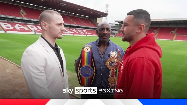 British supermiddleweight champion Zak Chelli faced off with challenger Callum Simpson for the first time at Barnsley&#39;s Oakwell stadium.