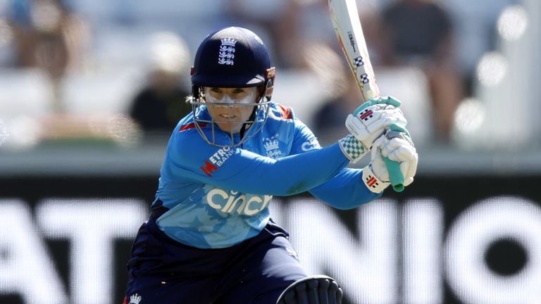 England Women v New Zealand Women - First ODI - Seat Unique Riverside
England Women's Tammy Beaumont during the first women's one day international match at Seat Unique Riverside, Chester-le-Street. Picture date: Wednesday June 26, 2024.