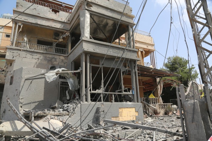 Scenes of destruction on the main street in Naqoura