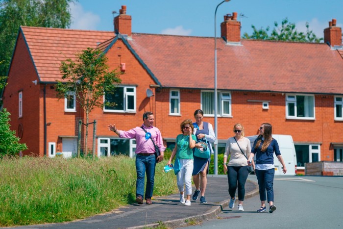 Chris Green canvassing with Tory volunteers in Blackrod