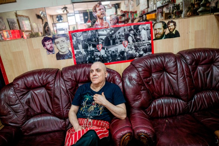 Hussein Jaber, a Corbyn devotee, proprietor for the last 23 years of the Gadz Café 