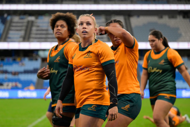 Wallaroos players at Allianz Stadium.