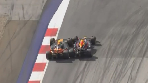 Max Verstappen and Lando Norris collided at the turn three hairpin while battling for the lead with seven laps remaining of the Austrian Grand Prix.