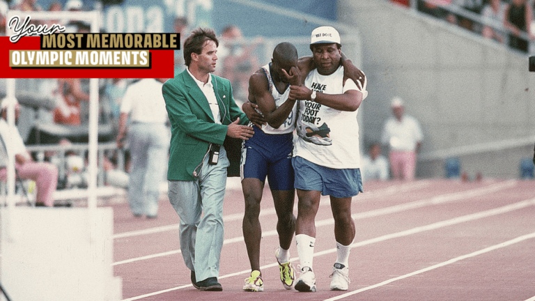 When Derek Remond, assisted by his dad Jim, finished his 400m semi-final at Barcelona 1992 Games after suffering devastating injury