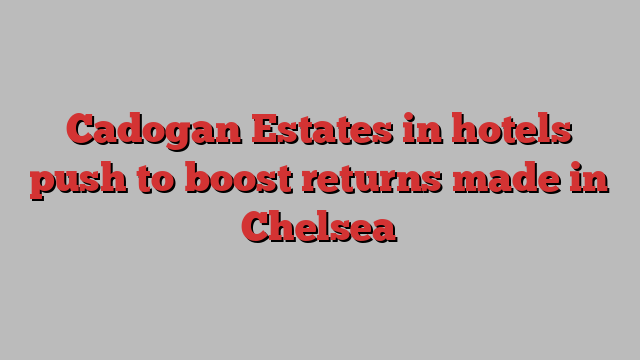 Cadogan Estates in hotels push to boost returns made in Chelsea