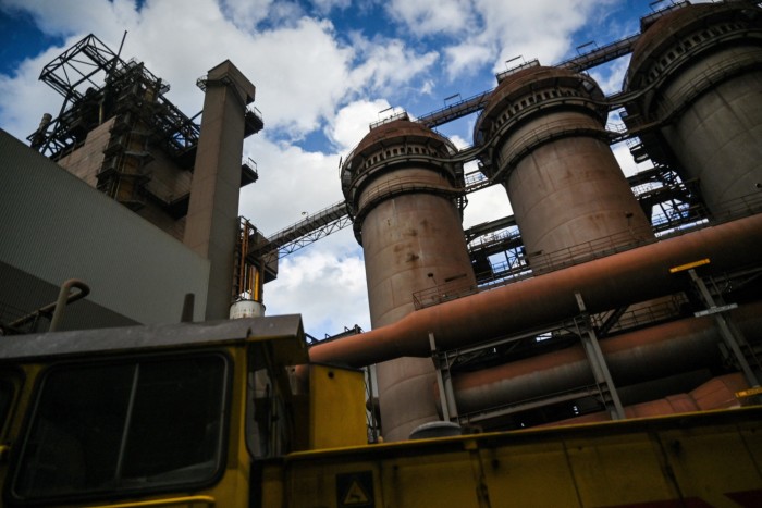 A blast furnace at Thyssenkrupp’s steelworks in Duisburg, Germany