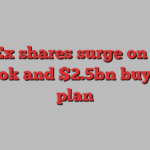 FedEx shares surge on rosy outlook and $2.5bn buyback plan