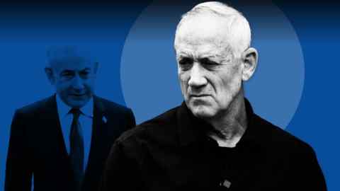 Montage of Benjamin Netanyahu and Benny Gantz