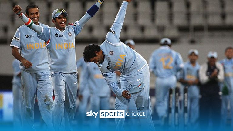 Robin Uthappa of India takes a bow after hitting the stumps in a bowl off eventually won by India after the match was tied at the end of both teams innings during the ICC Twenty20 Cricket World Championship match 