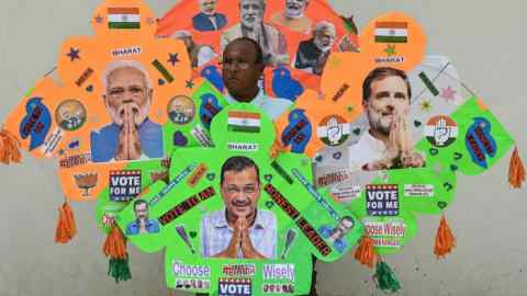 Kites bearing images Indian politicians