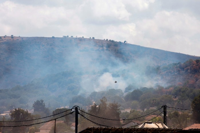 A drone launched from southern Lebanon lands in the Upper Galilee region of Israel near the Lebanese border on Sunday