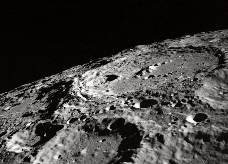 Terraced Wall Crater on the Lunar Limb