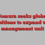 Nomura seeks global acquisitions to expand wealth management unit