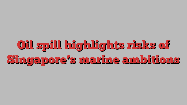 Oil spill highlights risks of Singapore’s marine ambitions