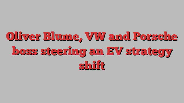 Oliver Blume, VW and Porsche boss steering an EV strategy shift