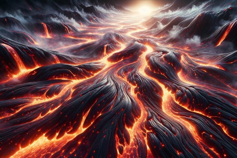 Hot Lava Magma Close Art Concept Illustration