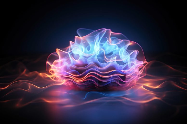 Glowing Brain Waves Abstract