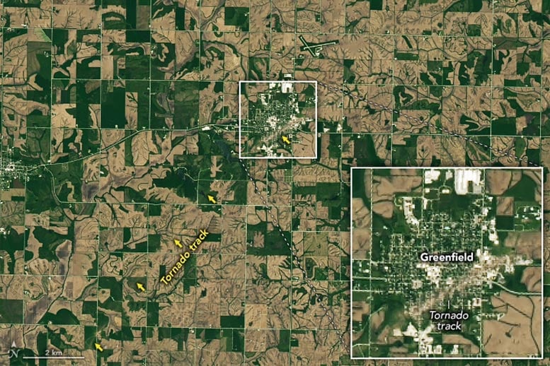 Tornado Damage in Greenfield Iowa Annotated