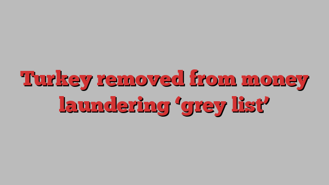 Turkey removed from money laundering ‘grey list’