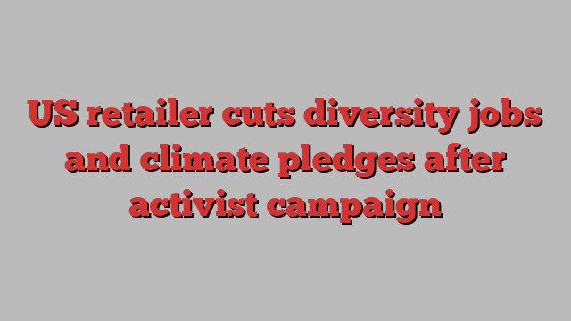 US retailer cuts diversity jobs and climate pledges after activist campaign