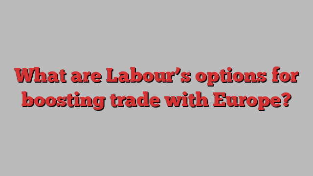 What are Labour’s options for boosting trade with Europe?