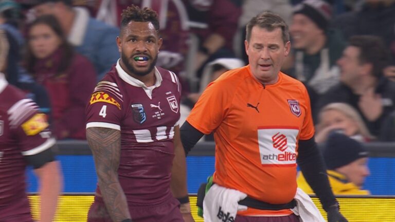 State of Origin 2024 | Hamiso Tabuai-Fidow shoulder injury, NSW Blues vs Queensland Maroons game two; Latrell Mitchell; Stephen Crichton