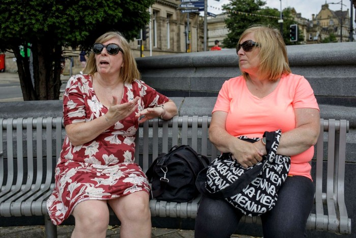 Karen, left, and sister Gillian  in Wolverhampton city centre