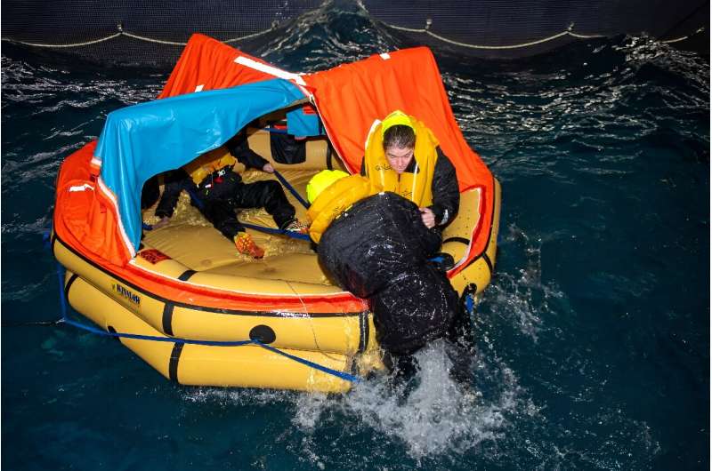 During a recent session at Dynamic Advanced Training, they tried to board a vessel in choppy waves as artificial rain, thunder and lightning produced storm-like conditions