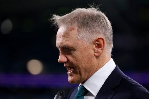 Joe Schmidt speaks to the media after his team's victory.