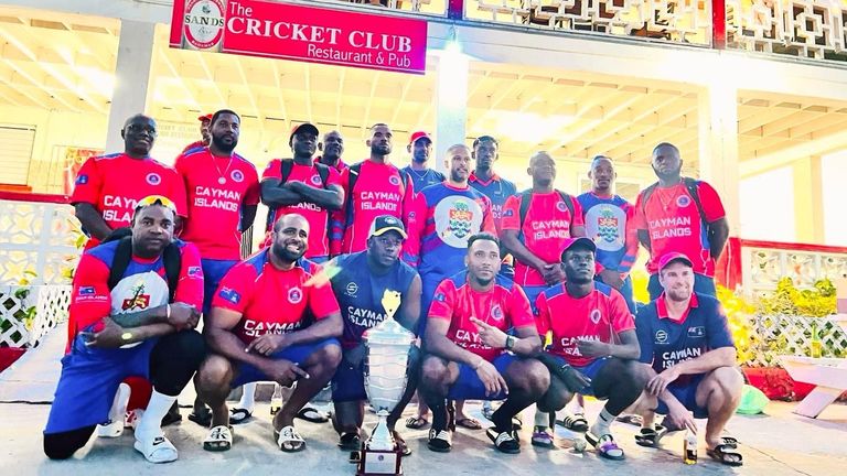 The Cayman Islands cricket team during their tour of the Bahamas