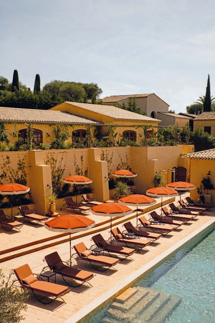 Sunloungers by the pool at Le Mas Candille