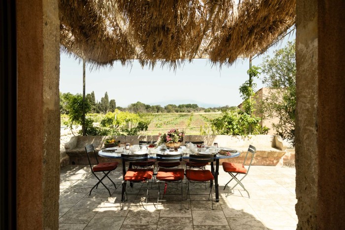 Dining out on the shaded terrace