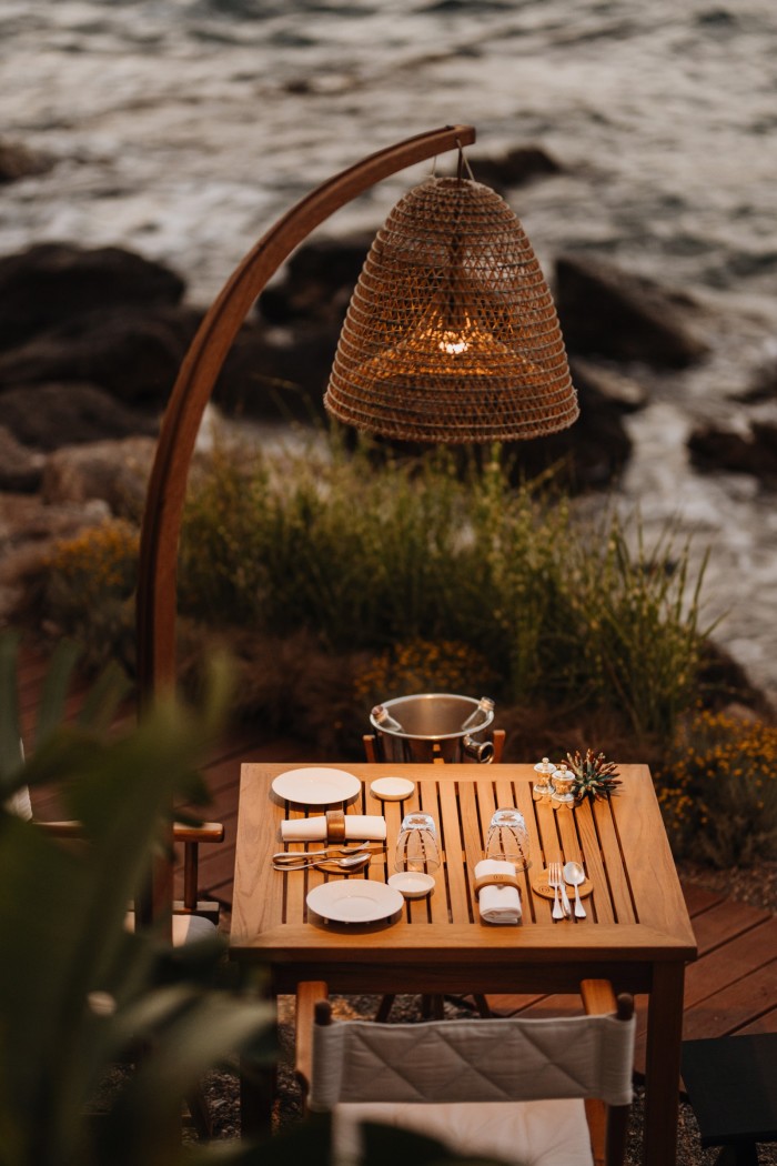 A table overlooking the sea at Villa Sant’Andrea