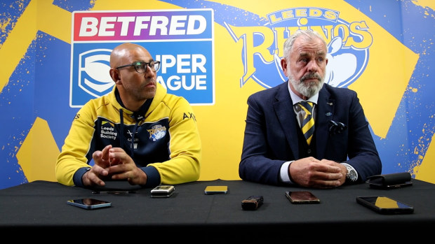 Leeds Rhinos sporting director Ian Blease and interim coach Chev Walker. 