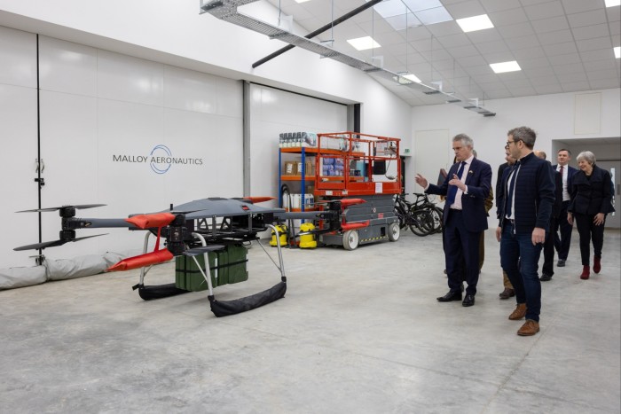 James Cartlidge, then a defence minister, visits Malloy Aeronautics’ Maidenhead site in February