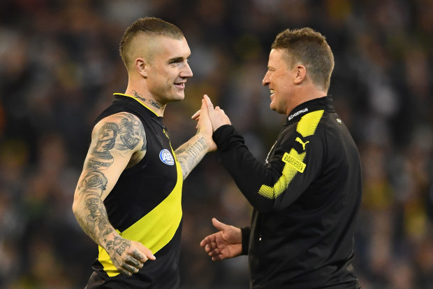 Dustin Martin and Damien Hardwick in 2018.