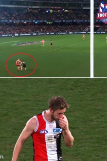 Webster was left with a bloody nose after his hit from Heeney.