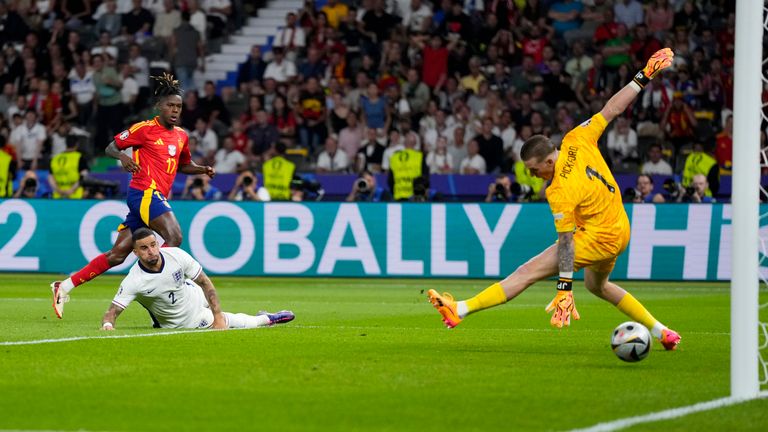 Spain's Nico Williams scores the opening goal