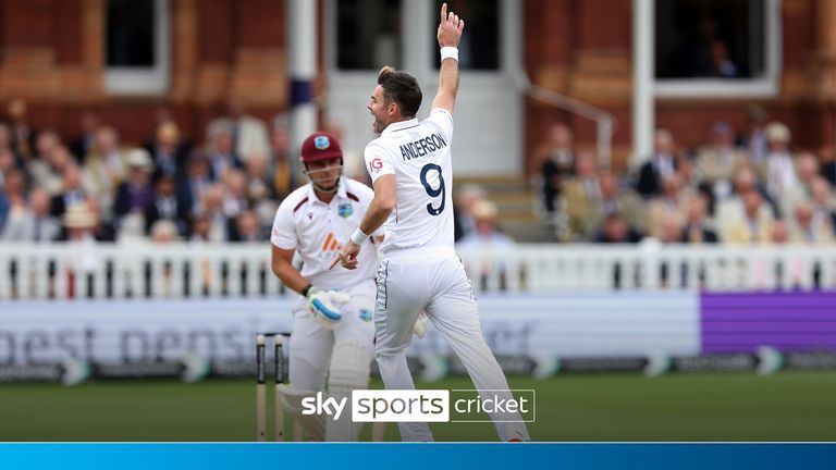 Check out the four wickets James Anderson took in his final Test match for England against West Indies.